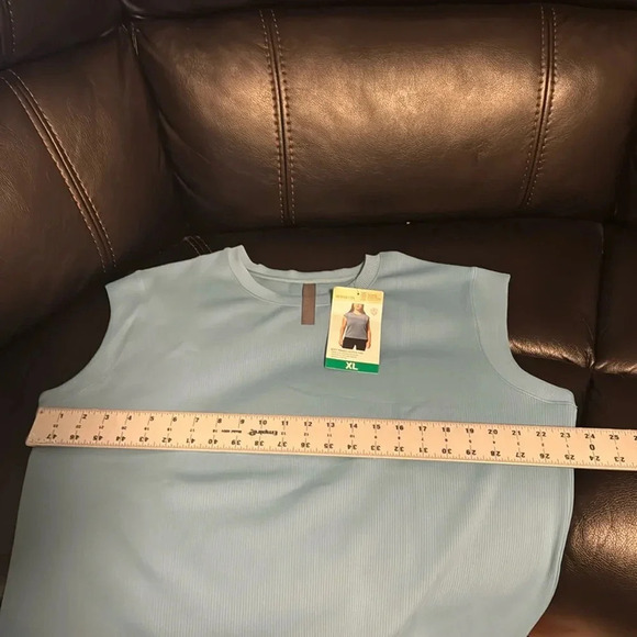 Mondetta Ladies' Soft Ribbed Short Sleeve Active Top, Adriatic Blue X-Large NWOT - Picture 8 of 11